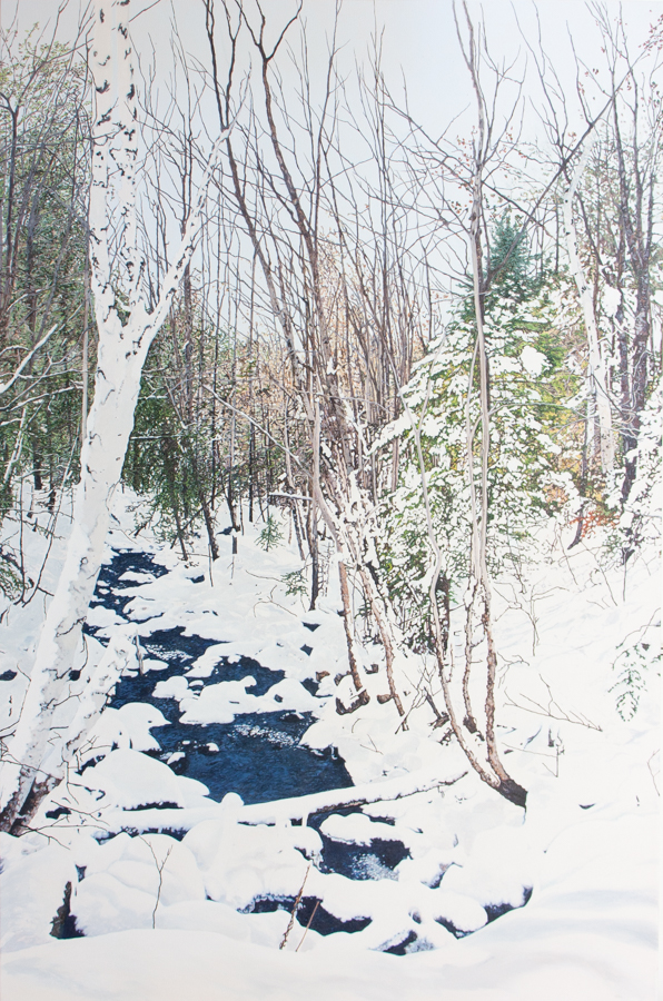 Painting by Julie Desmarais - Reveil de la riviere au printemps