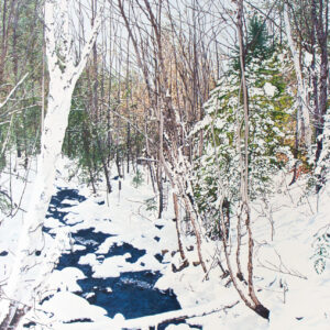 Painting by Julie Desmarais - Reveil de la riviere au printemps